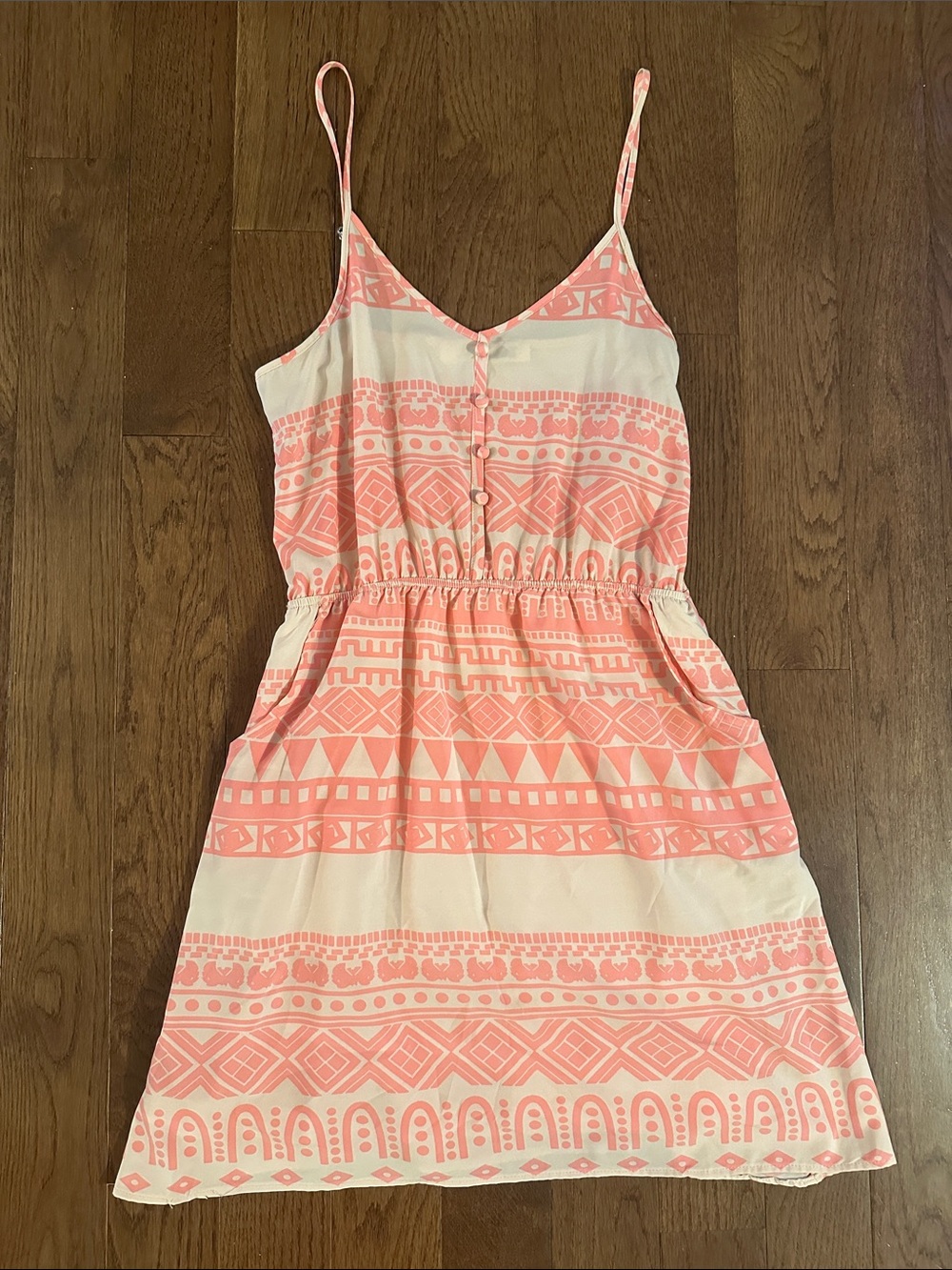 Annabella Women’s Sleeveless Pink Patterned Summer Dress